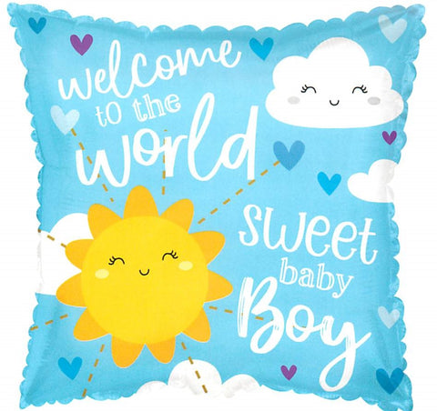 Welcome to the World Sweet Baby Boy Balloon